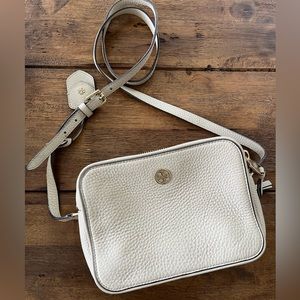 Tory Burch Beige Crossbody Double Zipper Purse